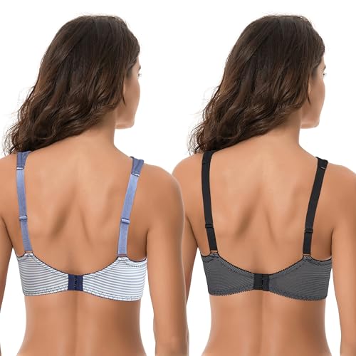 Soutien-gorge Curve Muse Grande Taille Balconnet Armatures Matelassées Dentelle Pack de 2 - Chic & Confort pour Femmes A