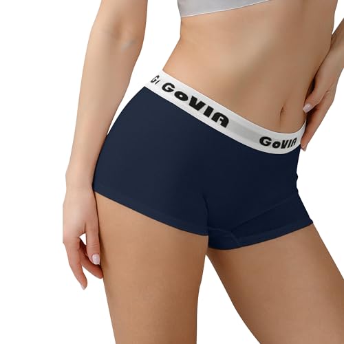 GoVIA Culottes Femme Boxer Shorty Coton - Lingerie Sport & Confort pour femmes - Gym et Relax - Ferme et Confortable - T