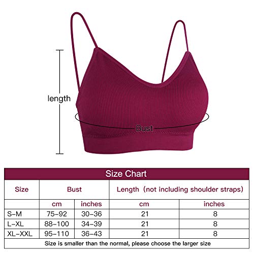 PLULON Soutien-gorge de Sport Femmes sans Armature avec Bretelles Spaghetti 7 Pièces Reducteur de Taille Sportif Canadie