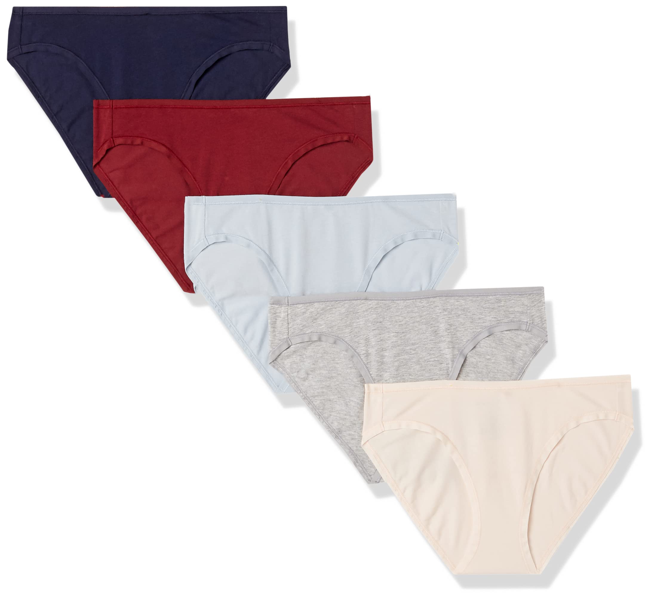 Amazon Essentials Culotte de Bikini en Coton - Couleurs abandonnées Femme, Tailles Multi, Packs de 3