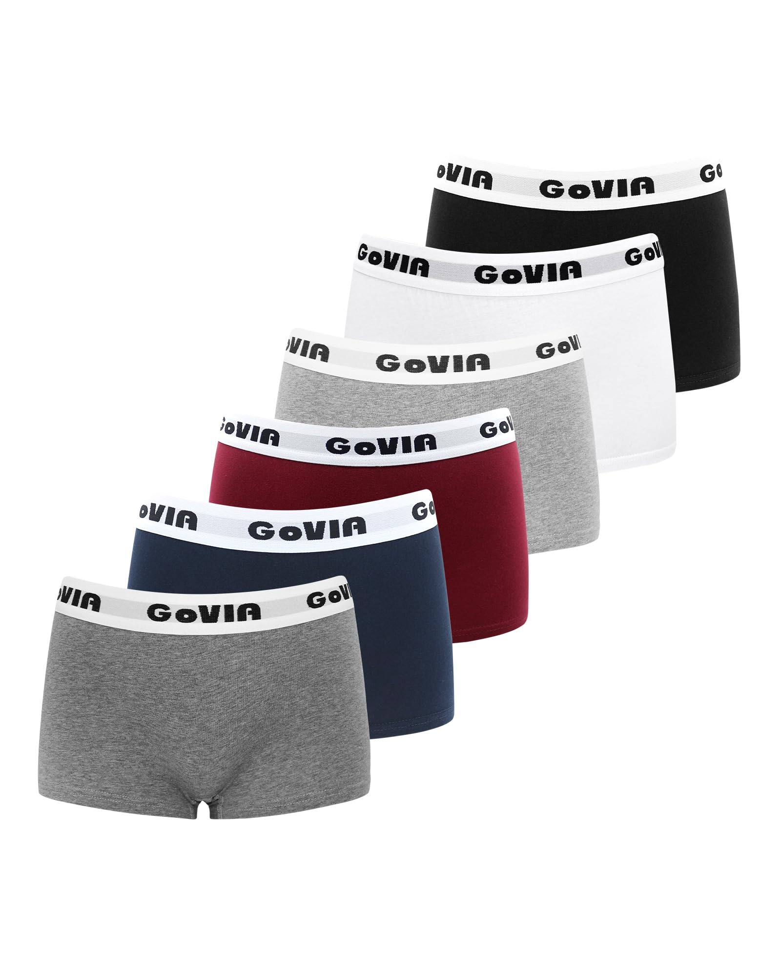 GoVIA Culottes Femme Boxer Shorty Coton - Lingerie Sport & Confort pour femmes - Gym et Relax - Ferme et Confortable - T