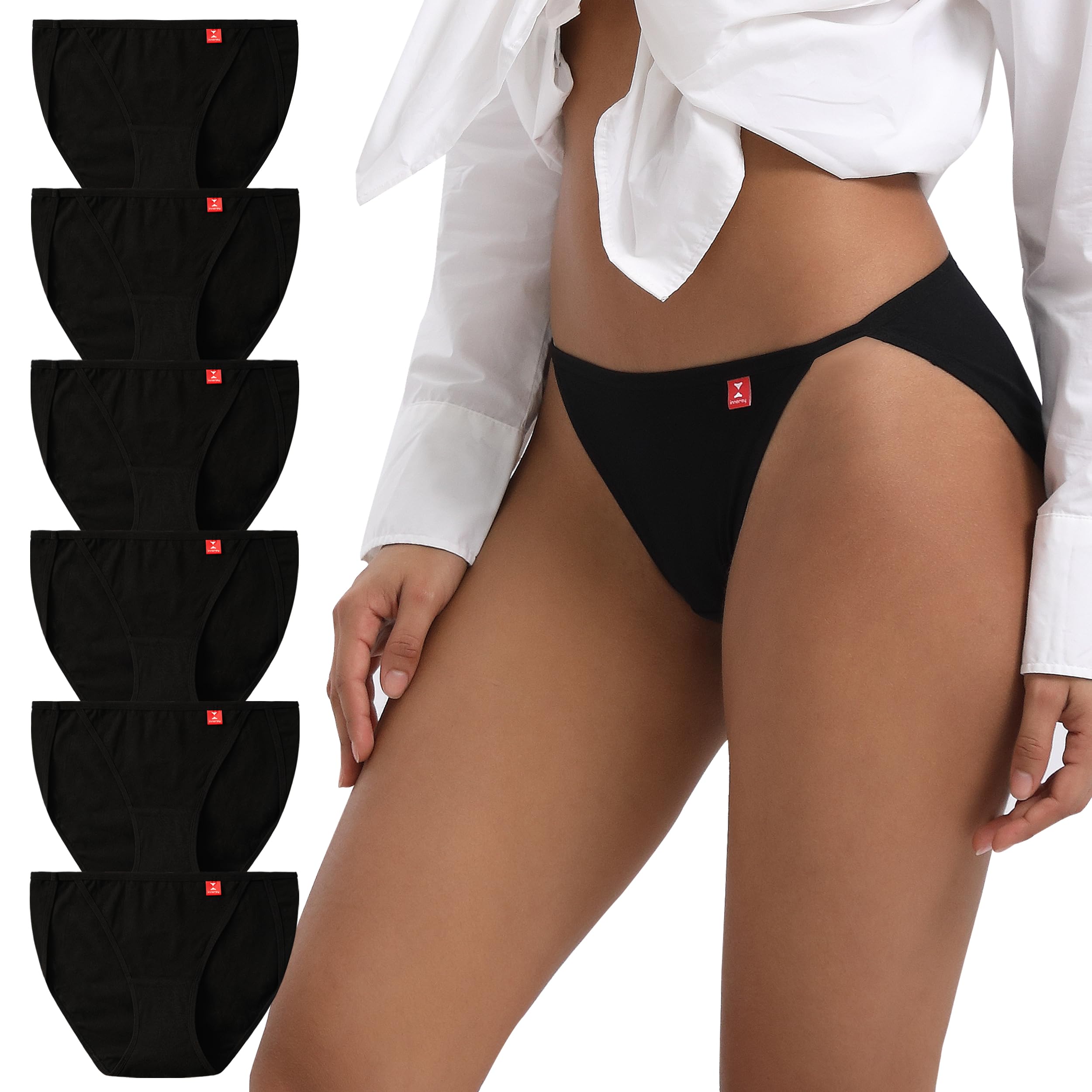 Culottes femme coton élastique INNERSY sous-vêtements taille midi Lot de 6 OEKO-TEX STANDARD 100  
Culottes femme coton 